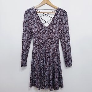 🌿Kimchi Blue Floral Lace Up Long Sleeve Dress